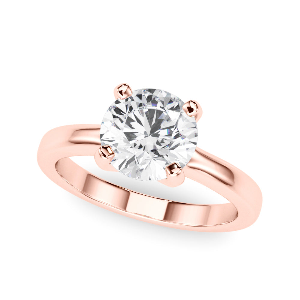 Brilliant Solitaire Round Diamond Engagement Ring — 9K/18K Gold & Platinum
