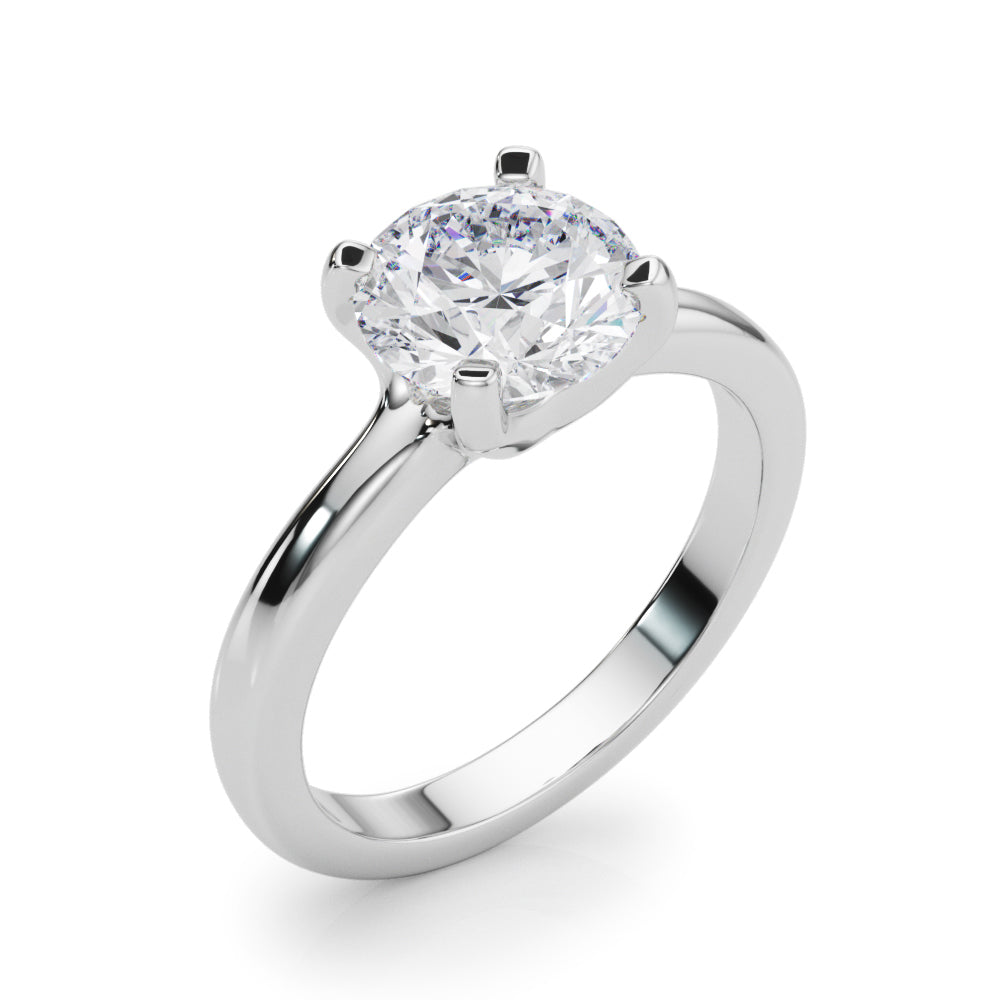 Brilliant Solitaire Round Diamond Engagement Ring — 9K/18K Gold & Platinum