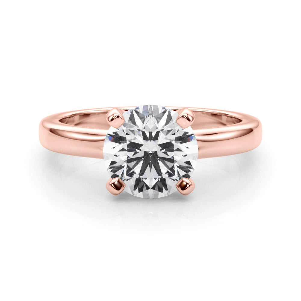 Brilliant Solitaire Round Diamond Engagement Ring — 9K/18K Gold & Platinum