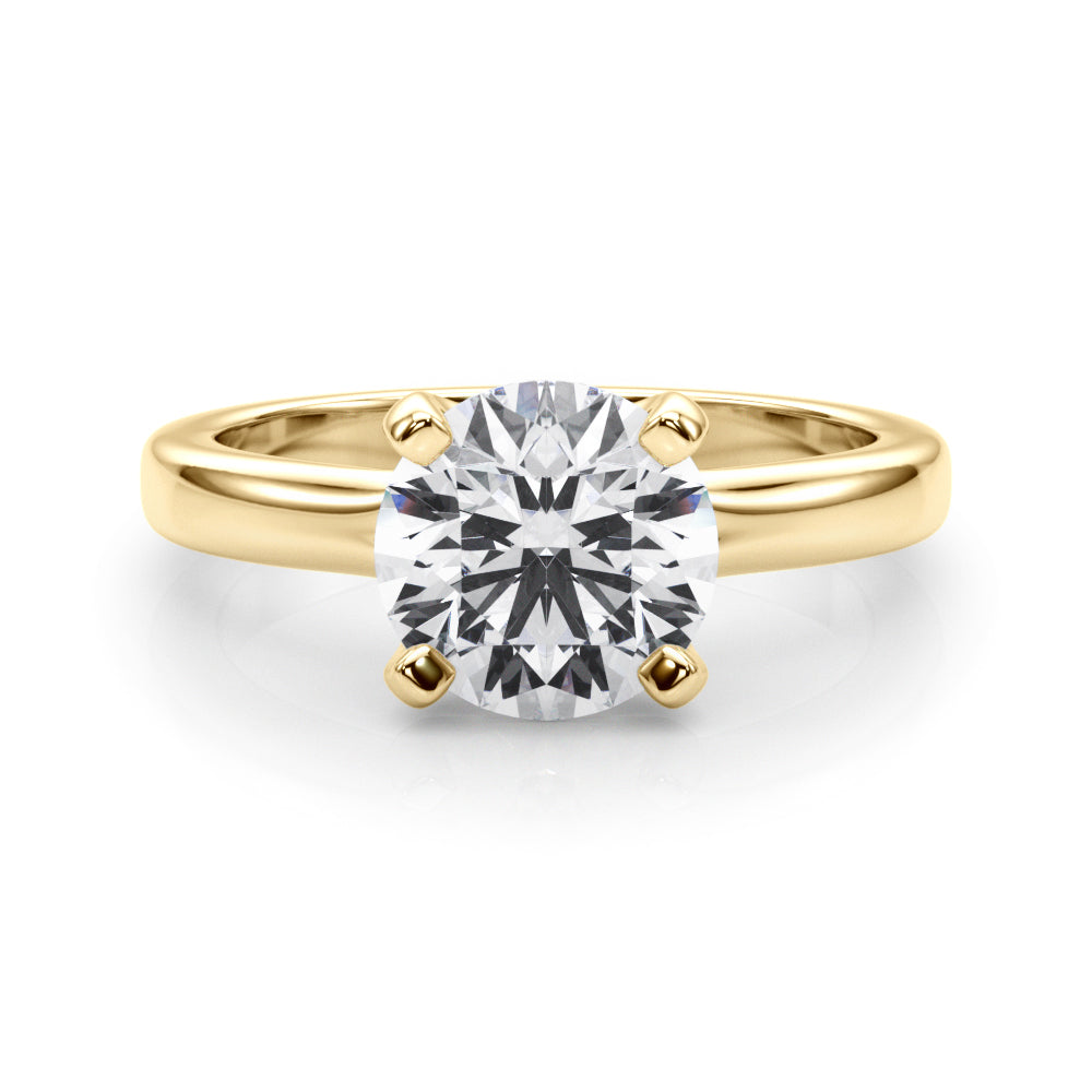 Brilliant Solitaire Round Diamond Engagement Ring — 9K/18K Gold & Platinum
