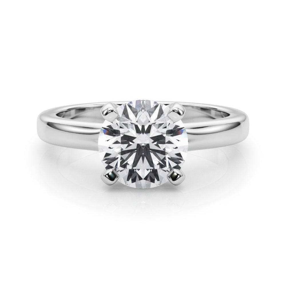 Brilliant Solitaire Round Diamond Engagement Ring — 9K/18K Gold & Platinum
