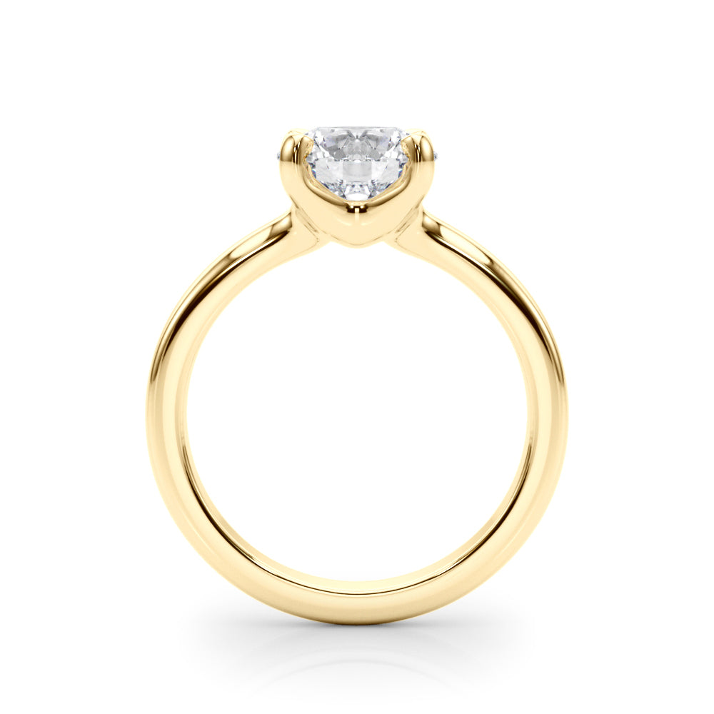 Brilliant Solitaire Round Diamond Engagement Ring — 9K/18K Gold & Platinum