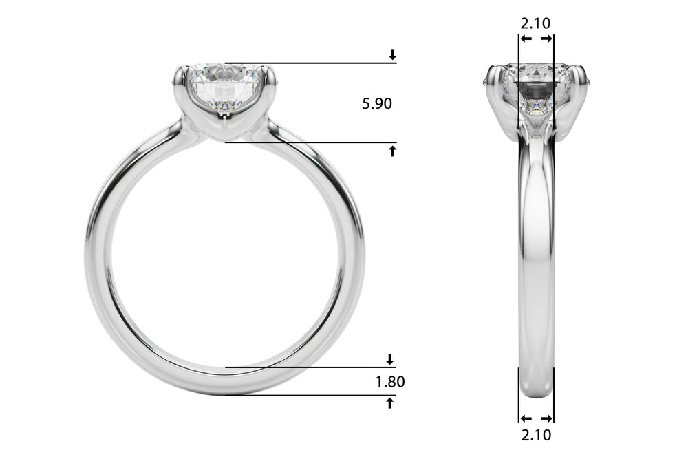 Brilliant Solitaire Round Diamond Engagement Ring — 9K/18K Gold & Platinum