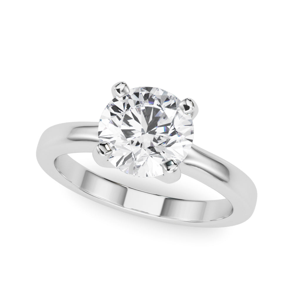 Brilliant Solitaire Round Diamond Engagement Ring — 9K/18K Gold & Platinum