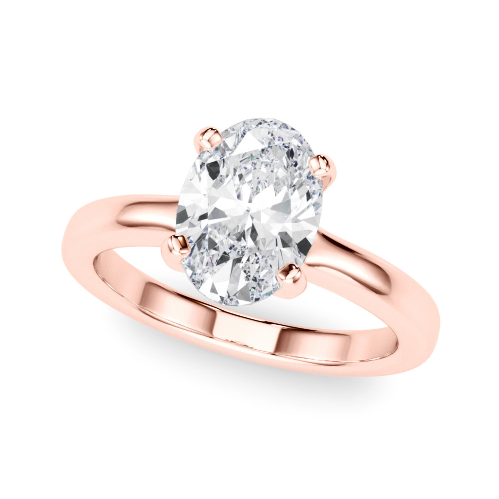 Majestic Solitaire Oval Diamond Engagement Ring — 9K/18K Gold & Platinum