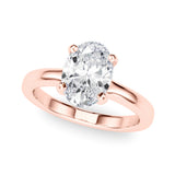 Majestic Solitaire Oval Diamond Engagement Ring — 9K/18K Gold & Platinum
