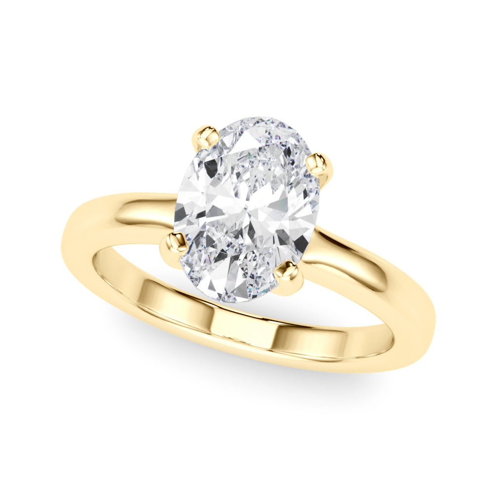 Majestic Solitaire Oval Diamond Engagement Ring — 9K/18K Gold & Platinum