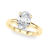 Majestic Solitaire Oval Diamond Engagement Ring — 9K/18K Gold & Platinum