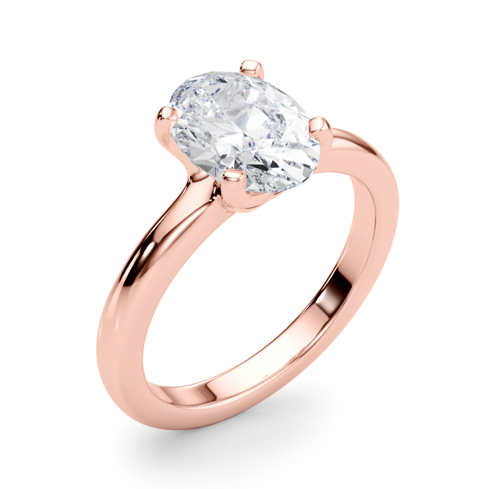 Majestic Solitaire Oval Diamond Engagement Ring — 9K/18K Gold & Platinum