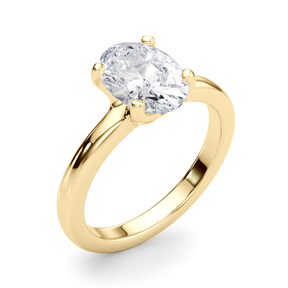 Majestic Solitaire Oval Diamond Engagement Ring — 9K/18K Gold & Platinum