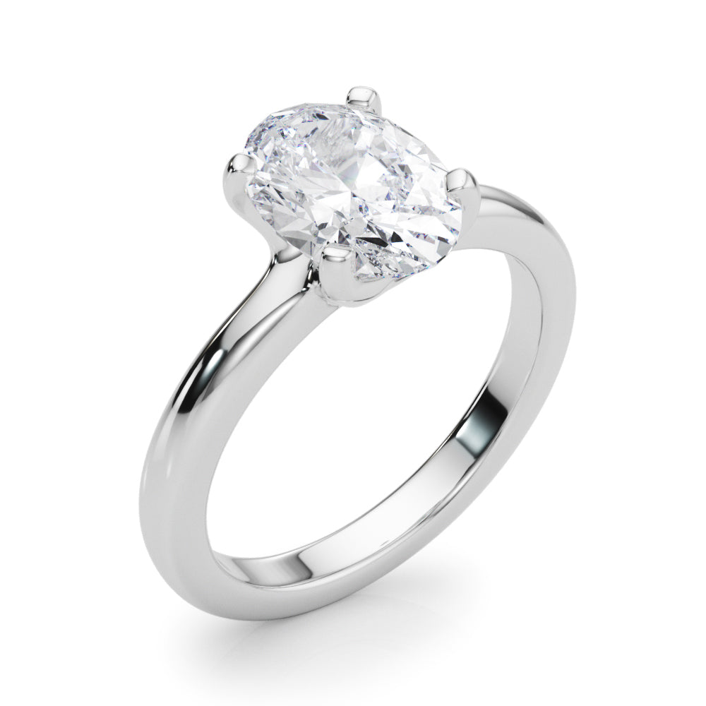 Majestic Solitaire Oval Diamond Engagement Ring — 9K/18K Gold & Platinum