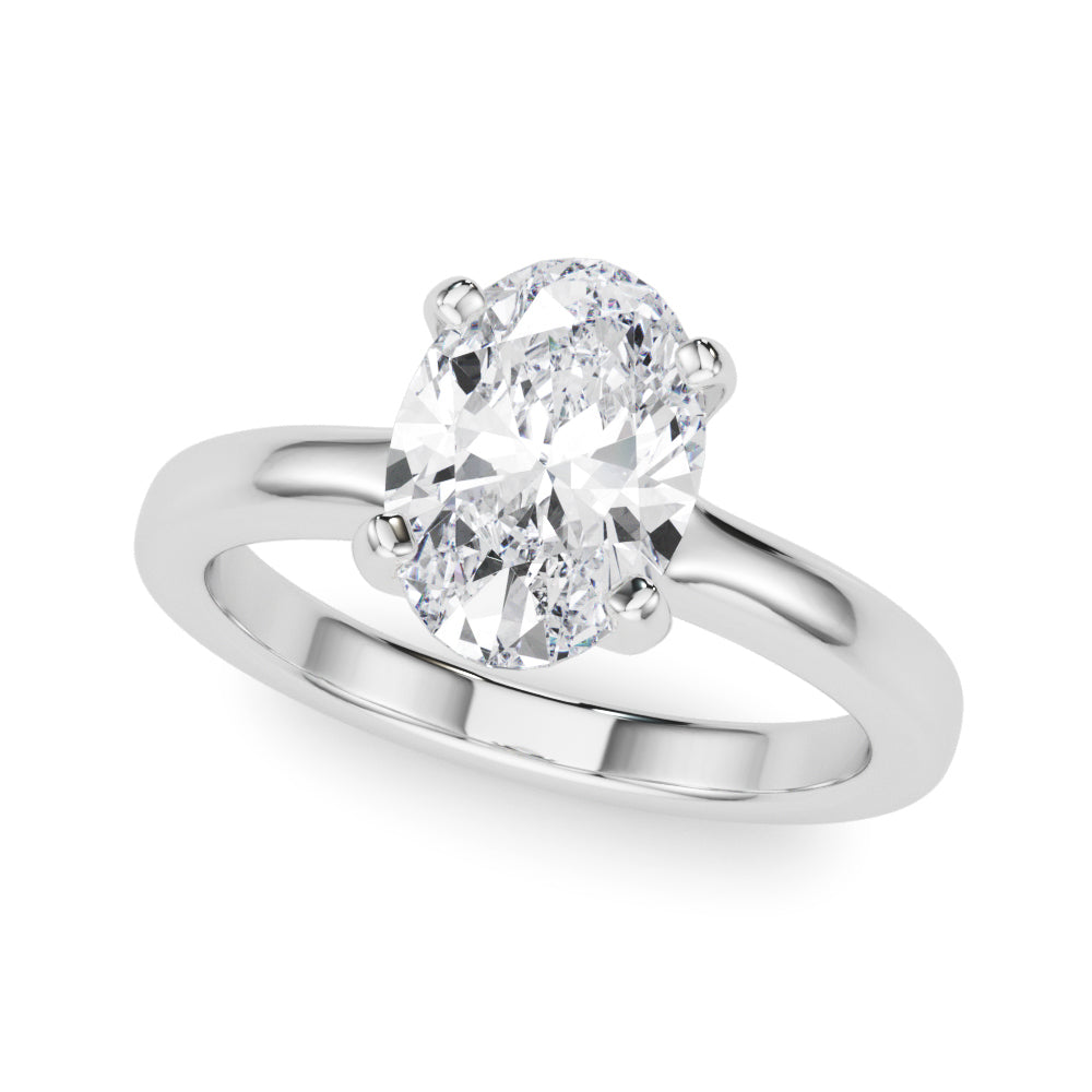 Majestic Solitaire Oval Diamond Engagement Ring — 9K/18K Gold & Platinum