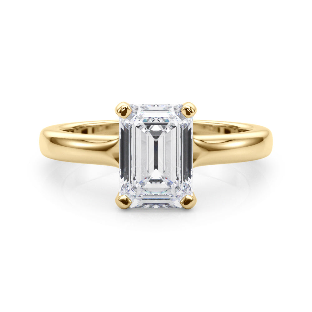 Lab-Grown Emerald Cut Diamond 4-Prong Solitaire Engagement Ring Gift For Her