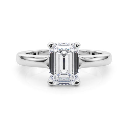 Lab-Grown Emerald Cut Diamond 4-Prong Solitaire Engagement Ring Gift For Her