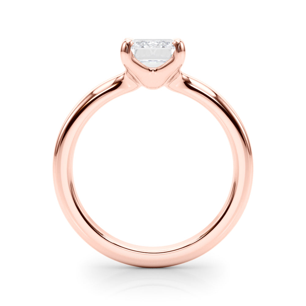 Sculpted Solitaire Cut Emerald Diamond Engagement Ring — 9K/18K Gold & Platinum