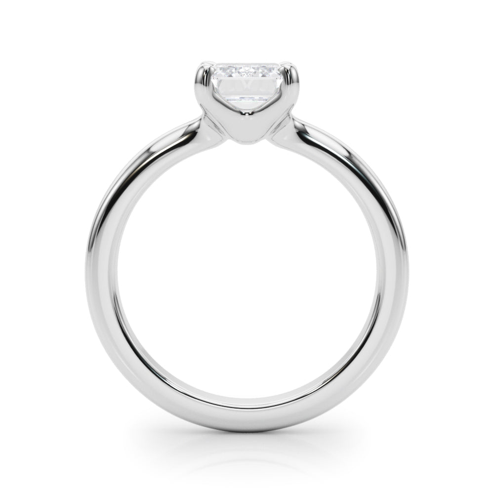 Sculpted Solitaire Cut Emerald Diamond Engagement Ring — 9K/18K Gold & Platinum