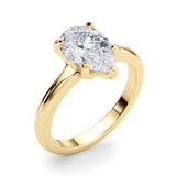 Couture Solitaire Shape Pear Diamond Engagement Ring — 9K/18K Gold & Platinum