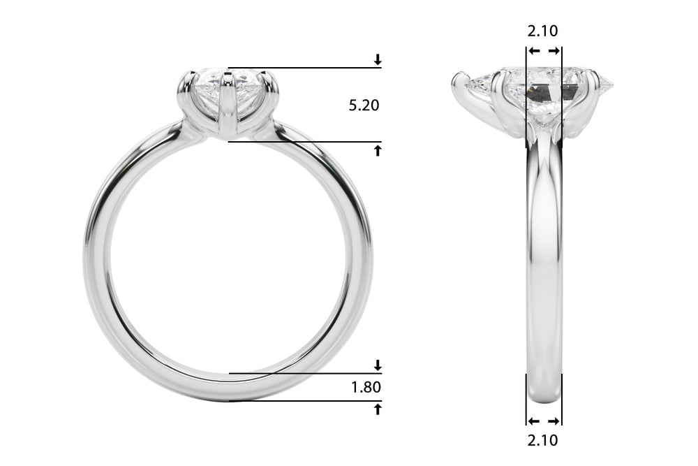 Couture Solitaire Shape Pear Diamond Engagement Ring — 9K/18K Gold & Platinum