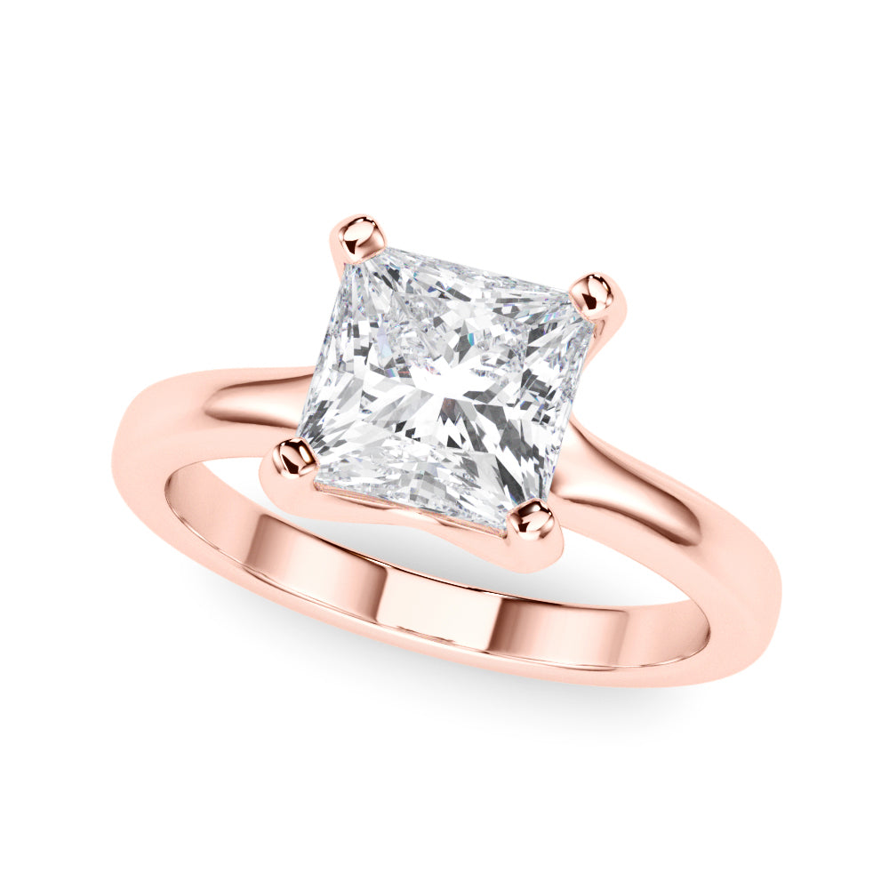 Princess Cut Diamond Four Prong Solitaire