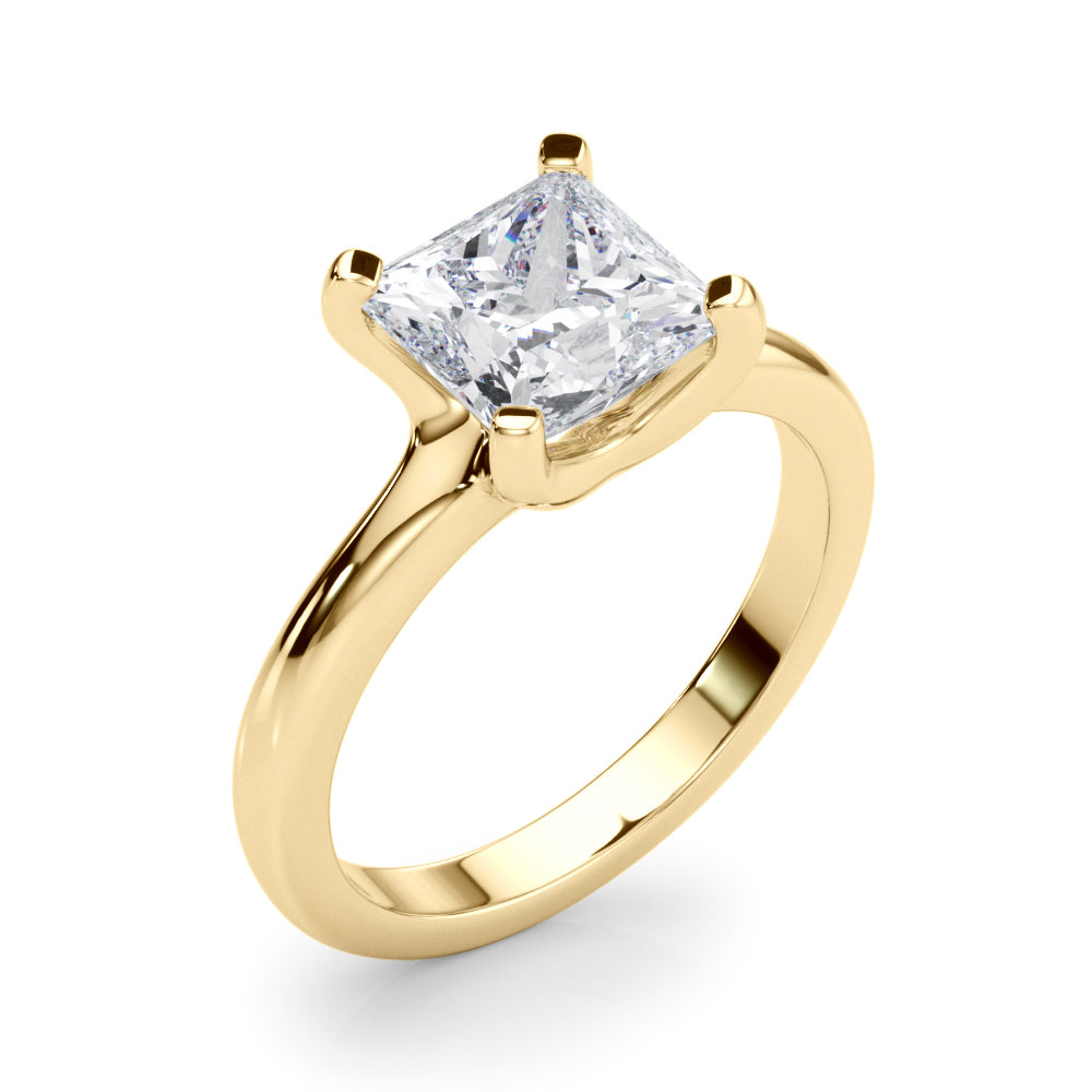 Romantic Solitaire Cut Princess Diamond Engagement Ring — 9K/18K Gold & Platinum