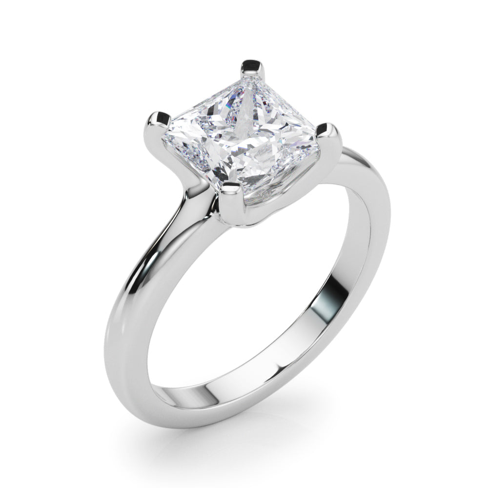 Romantic Solitaire Cut Princess Diamond Engagement Ring — 9K/18K Gold & Platinum