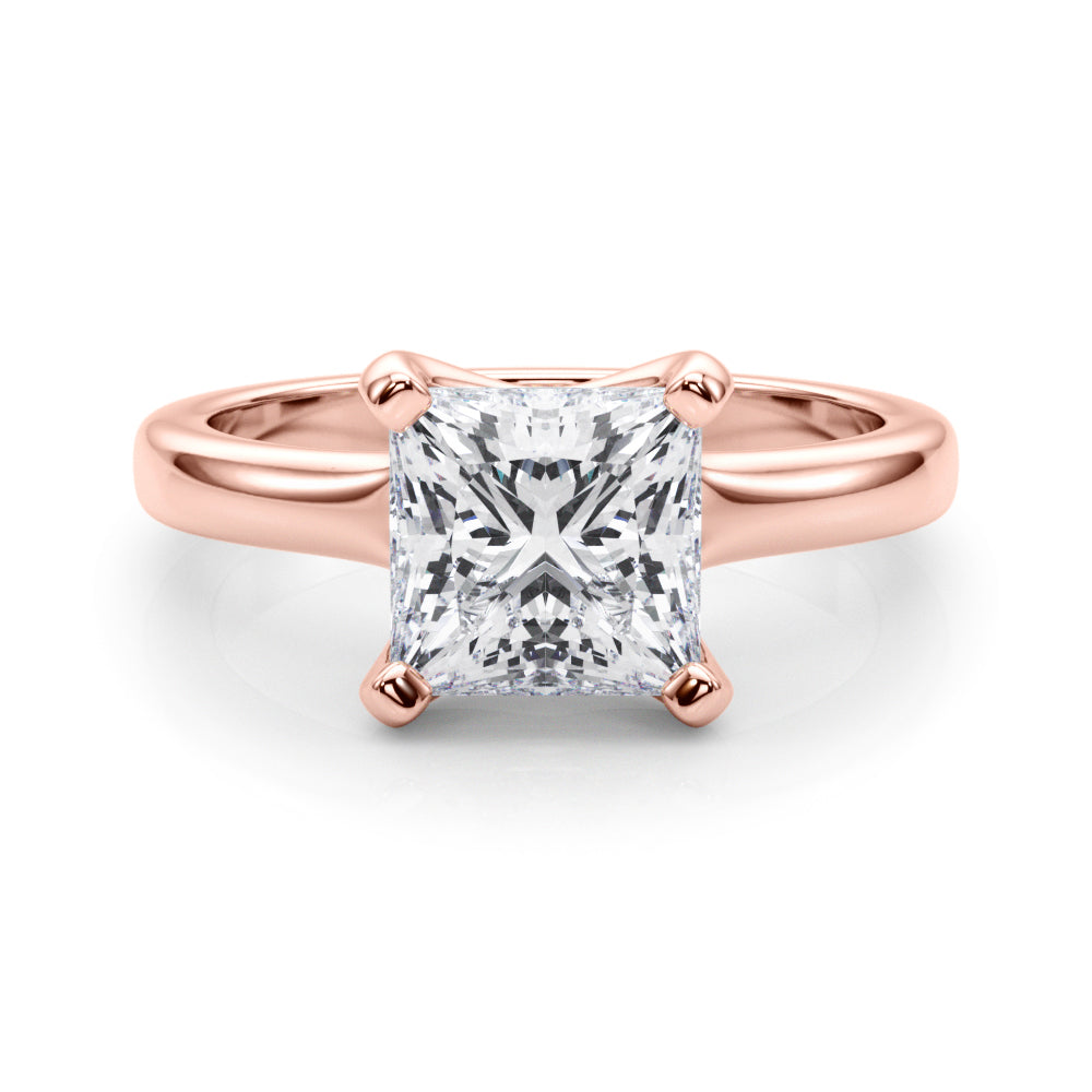 Romantic Solitaire Cut Princess Diamond Engagement Ring — 9K/18K Gold & Platinum