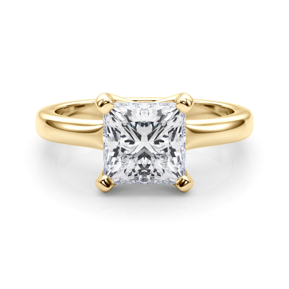 Romantic Solitaire Cut Princess Diamond Engagement Ring — 9K/18K Gold & Platinum