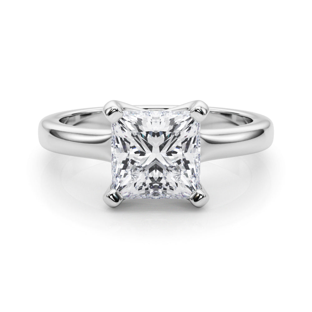 Romantic Solitaire Cut Princess Diamond Engagement Ring — 9K/18K Gold & Platinum