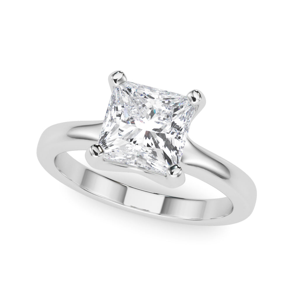 Romantic Solitaire Cut Princess Diamond Engagement Ring — 9K/18K Gold & Platinum