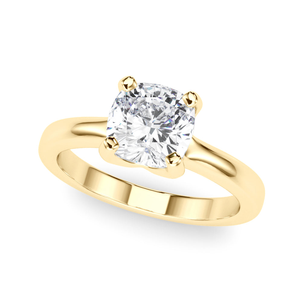 Statement Double Prong Engagement Ring Cushion Diamond Engagement Ring — 9K/18K Gold & Platinum