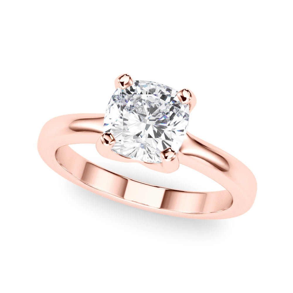 Statement Double Prong Engagement Ring Cushion Diamond Engagement Ring — 9K/18K Gold & Platinum