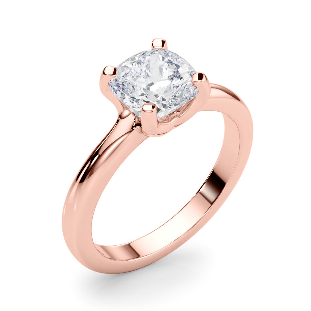 Statement Double Prong Engagement Ring Cushion Diamond Engagement Ring — 9K/18K Gold & Platinum