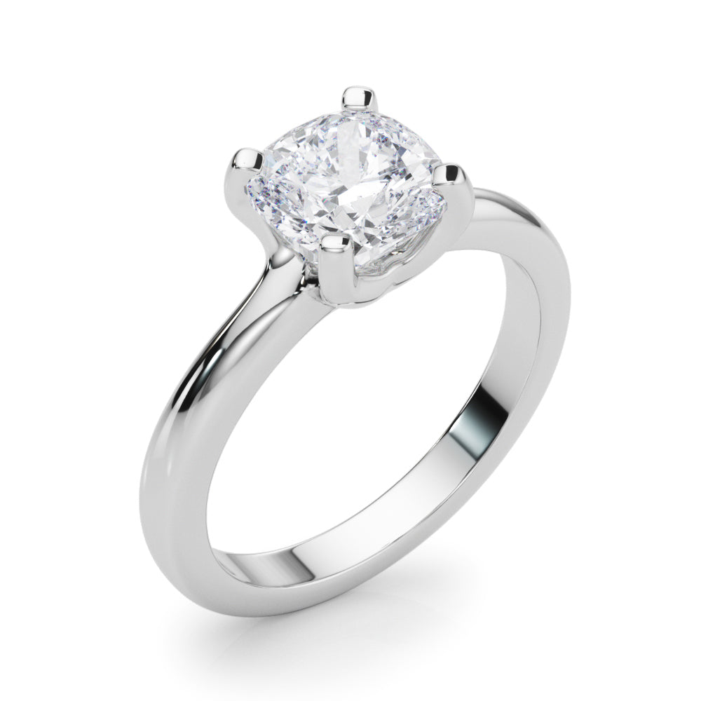 Statement Double Prong Engagement Ring Cushion Diamond Engagement Ring — 9K/18K Gold & Platinum