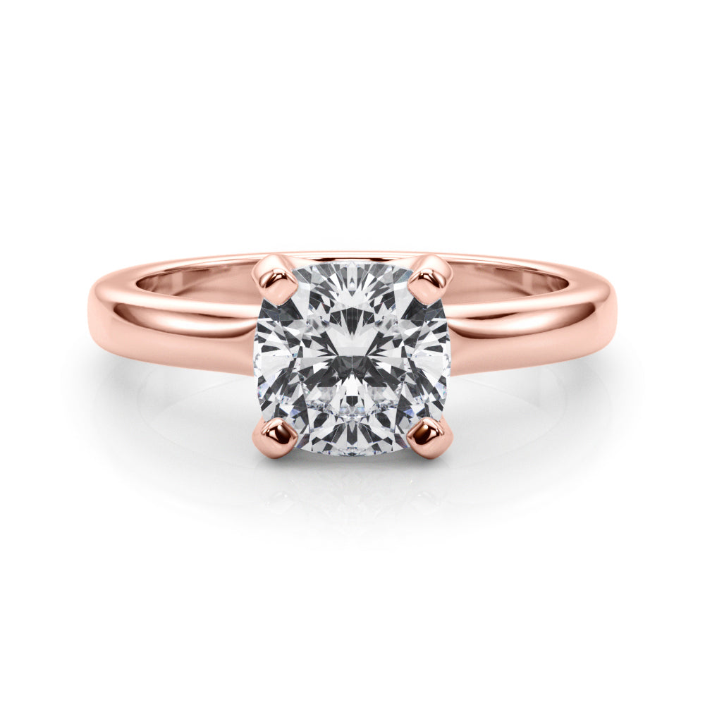 Statement Double Prong Engagement Ring Cushion Diamond Engagement Ring — 9K/18K Gold & Platinum