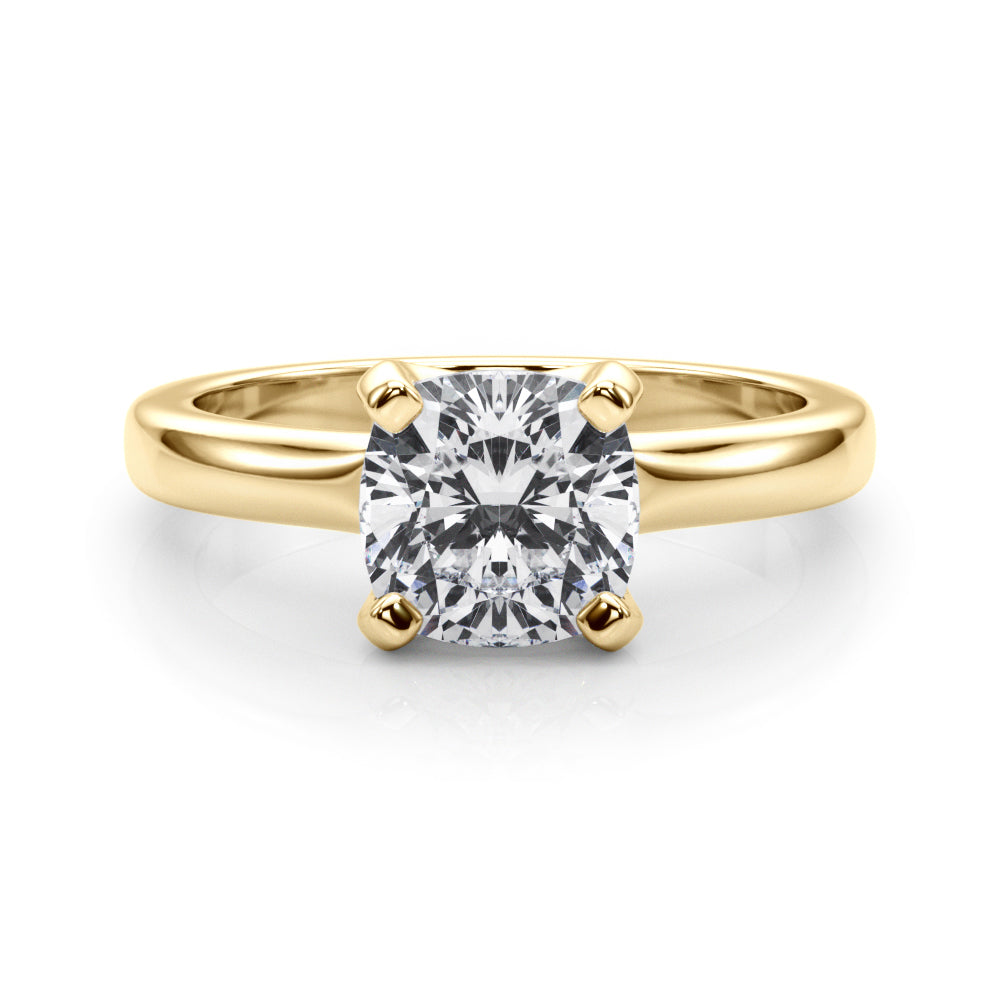 Statement Double Prong Engagement Ring Cushion Diamond Engagement Ring — 9K/18K Gold & Platinum