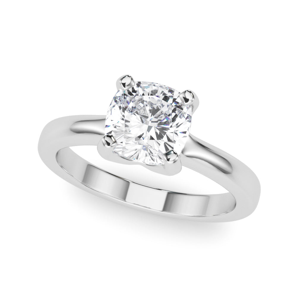 Statement Double Prong Engagement Ring Cushion Diamond Engagement Ring — 9K/18K Gold & Platinum