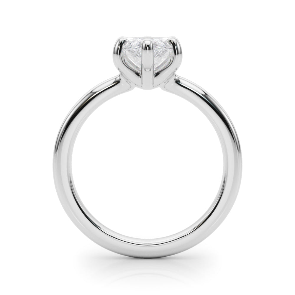 Lab-Grown D-VVS Marquise Cut Diamond Solitaire Engagement Ring. 