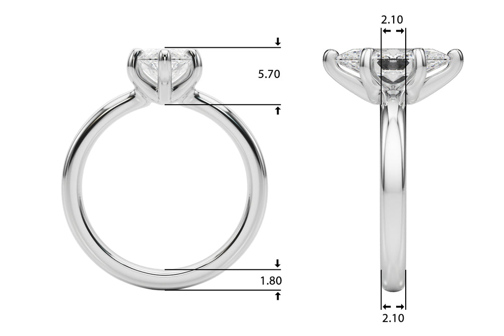 Lustrous Solitaire Marquise Diamond Engagement Ring — 9K/18K Gold & Platinum
