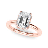 Crowned Cut Halo Emerald Diamond Engagement Ring — 9K/18K Gold & Platinum