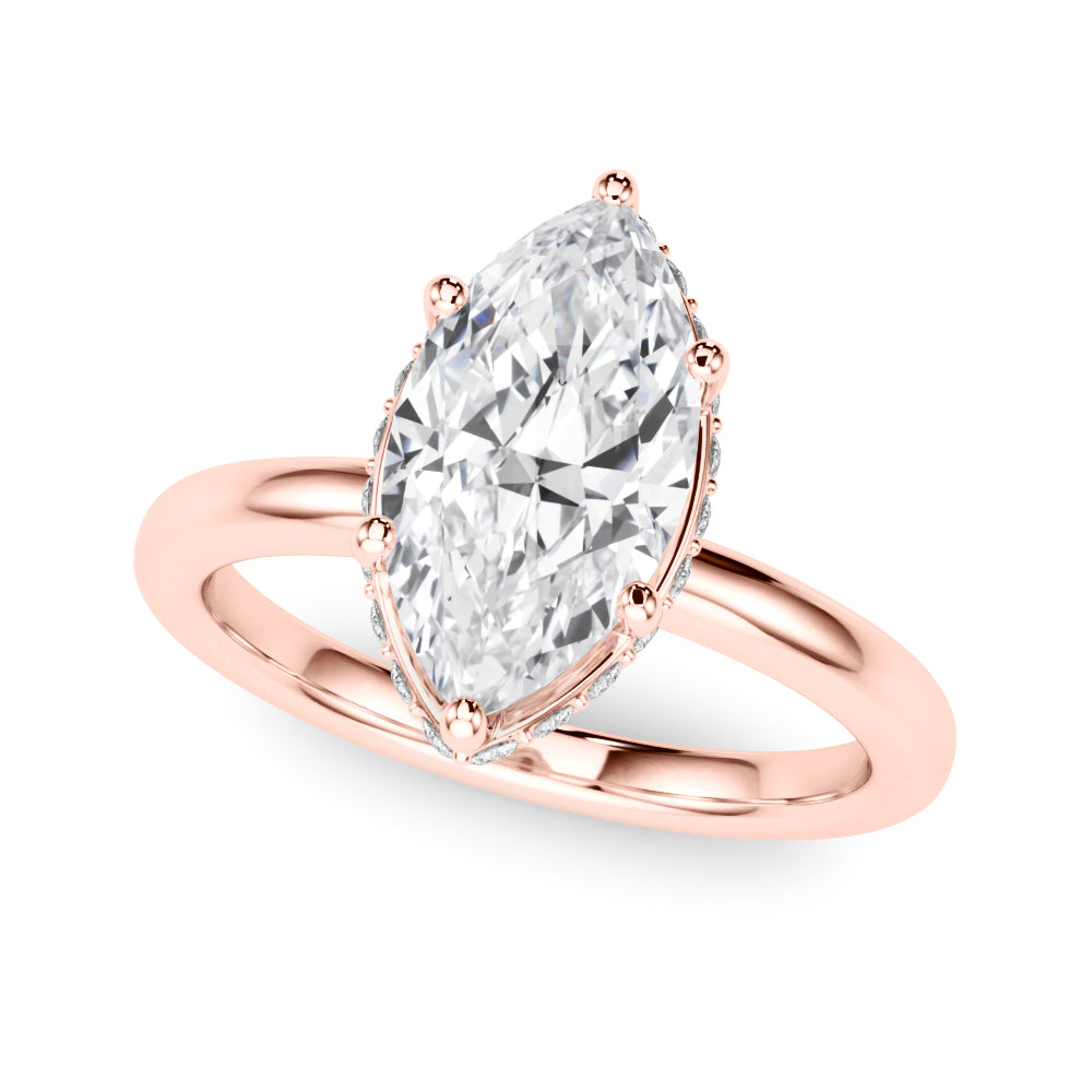Splendid Halo Marquise Diamond Engagement Ring — 9K/18K Gold & Platinum