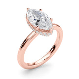 Splendid Halo Marquise Diamond Engagement Ring — 9K/18K Gold & Platinum
