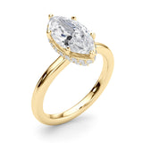 Splendid Halo Marquise Diamond Engagement Ring — 9K/18K Gold & Platinum
