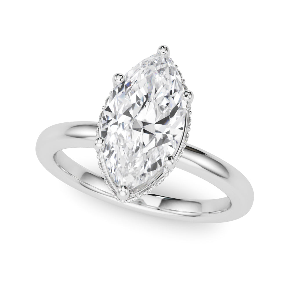 Splendid Halo Marquise Diamond Engagement Ring — 9K/18K Gold & Platinum