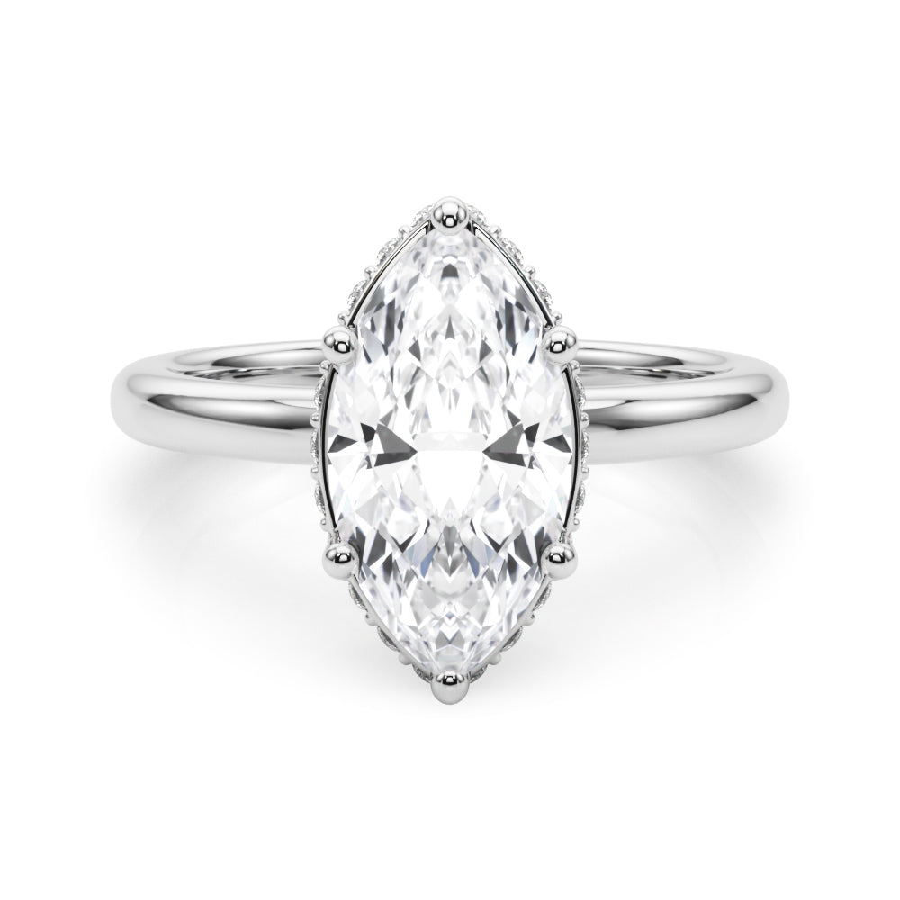 Splendid Halo Marquise Diamond Engagement Ring — 9K/18K Gold & Platinum