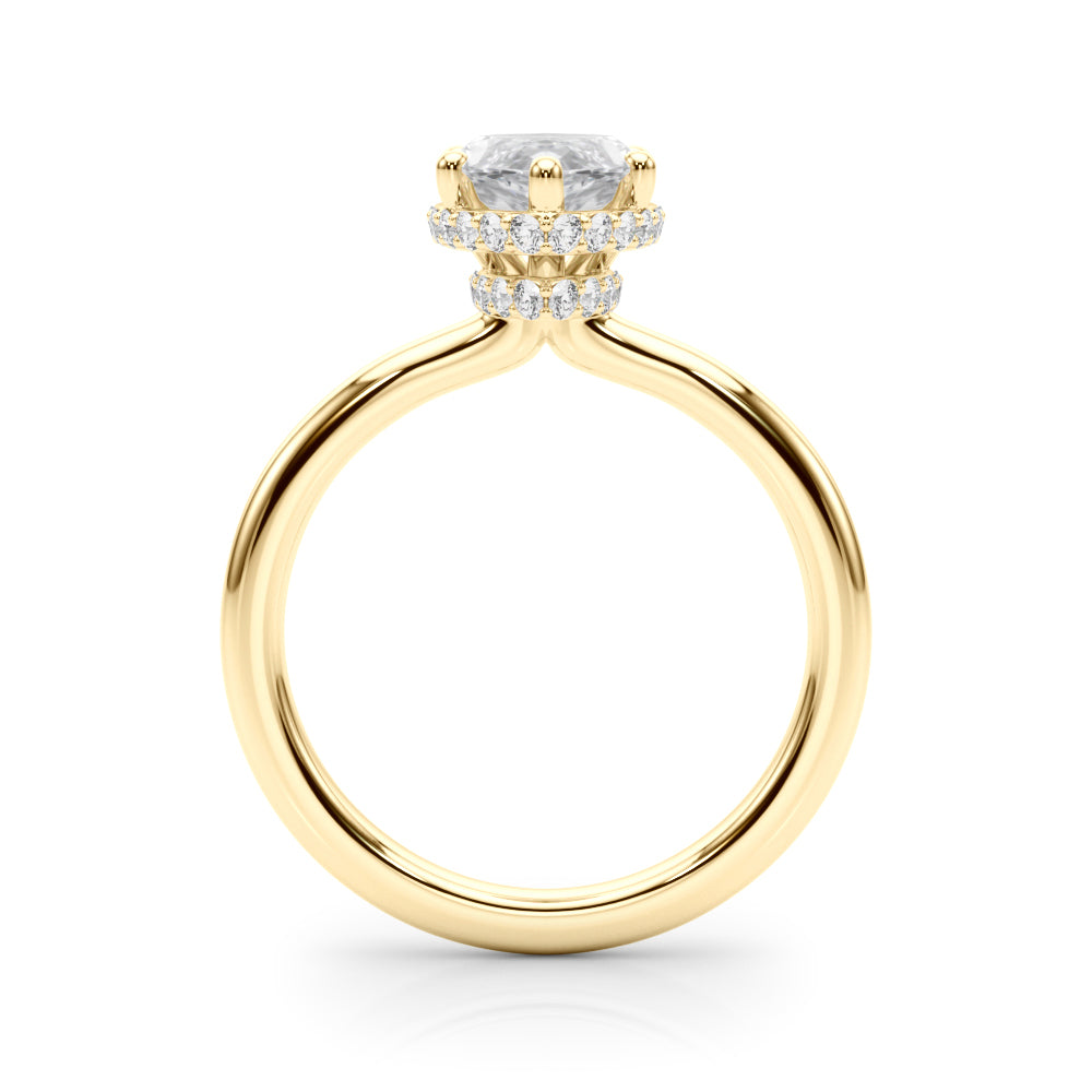 Splendid Halo Marquise Diamond Engagement Ring — 9K/18K Gold & Platinum
