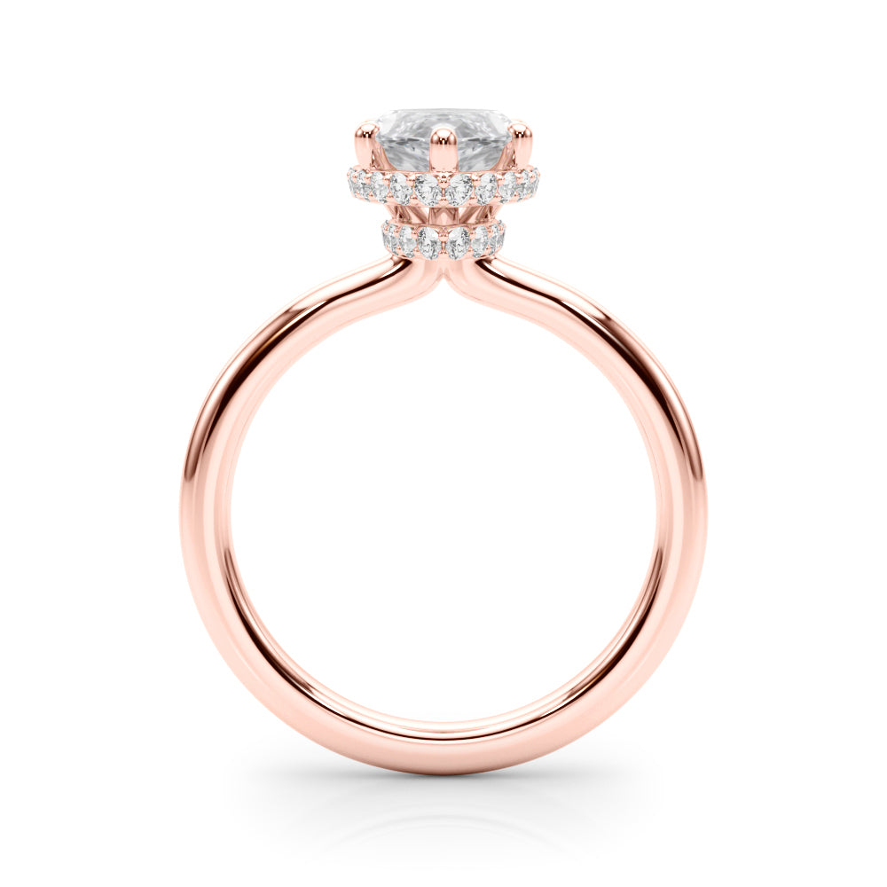 Splendid Halo Marquise Diamond Engagement Ring — 9K/18K Gold & Platinum