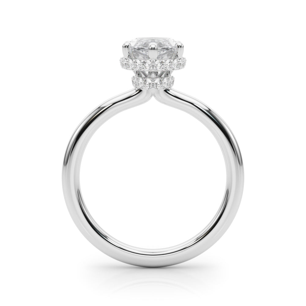 Splendid Halo Marquise Diamond Engagement Ring — 9K/18K Gold & Platinum