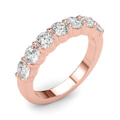 7-Stone Shared Prong Half Eternity Ring in Gold & Platinum