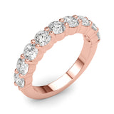 9-Stone Shared Prong Half Eternity Ring in Gold & Platinum