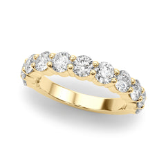 11-Stone Shared Prong Half Eternity Ring in Gold & Platinum